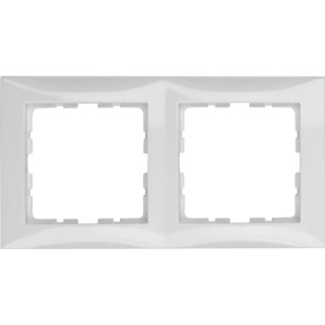 Berker S1 Abdeckrahmen, 2-fach, polarweiß, für Schalter und Steckdosen.