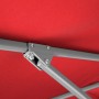 Detailaufnahme: Roter Schneider Marktschirm (300x200 cm) mit Knickfunktion, Fokus auf Gelenk.
