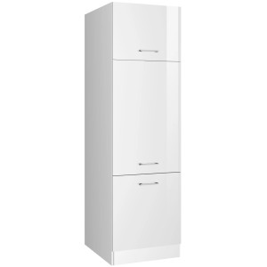 Weißer Held Möbel Kühlschrankumbauschrank Mailand, 60 cm breit, Hochglanz.