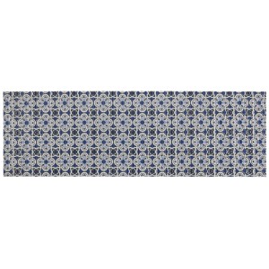 Wenko Badematte Murcia, mehrfarbig, 65x200cm, mit blau-weißem Ornamentmuster.