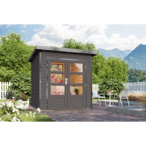 Karibu Gartenhaus Domingo 1 B Grau-Alu