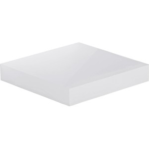 Weißer, hochglänzender Regalboden Carlton, 23,5x23,5 cm, für schwebende Wandmontage.