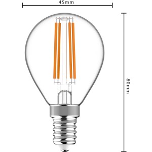 E14 LED-Filament Leuchtmittel Globe G45, 4,5W, warmweiß, Ø 4,5cm.