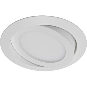 Weißer, schwenkbarer Briloner LED-Einbaustrahler, 14 cm Durchmesser.