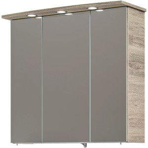 Pelipal Spiegelschrank Quickset 313, Sanremo Eiche, 75 cm breit, mit Beleuchtung.