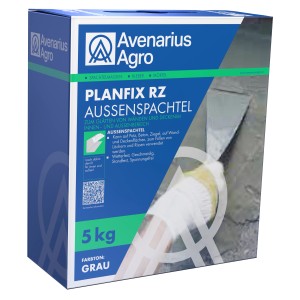 Planfix RZ Grau Außenspachtel, 5 kg, zum Ausbessern und Glätten von Beton- und Putzflächen im Innen- und Außenbereich.