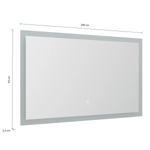 Posseik LED Spiegel 100x53cm mit Touch, Badspiegel mit Beleuchtung.