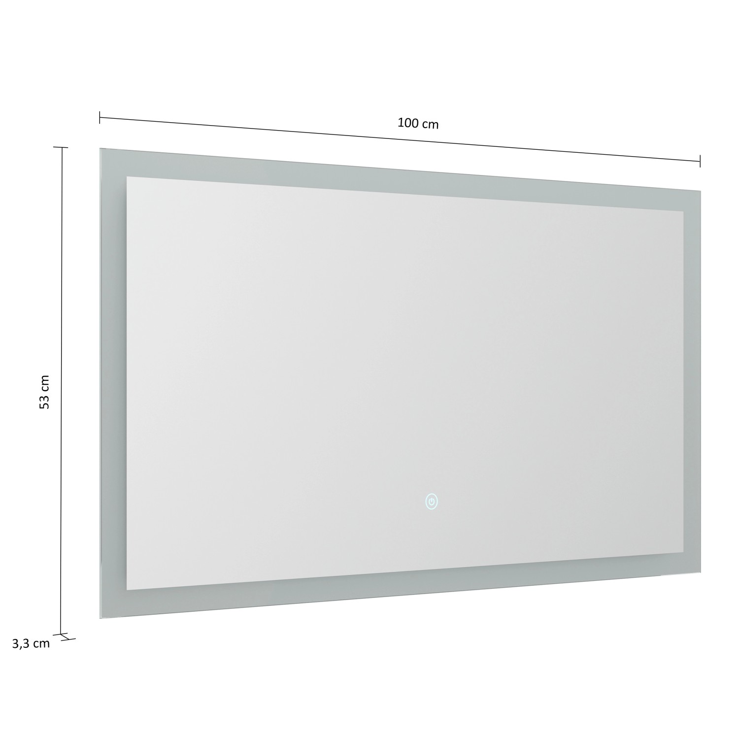 Posseik LED Spiegel 100x53cm mit Touch, Badspiegel mit Beleuchtung.