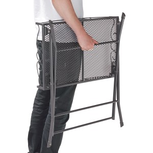 Zusammengeklappter, rechteckiger Klapptisch Sacramento, 40x60 cm, aus Stahl.