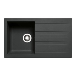 Pyramis Einbauspüle Siroko Klassik aus Verbundwerkstoff 86 cm x 50 cm Schwarz
