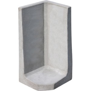 Graue Diephaus L-Stein Ecke, unbewehrt, 80x40x40x7 cm, für Einfassungen und Mauersysteme.