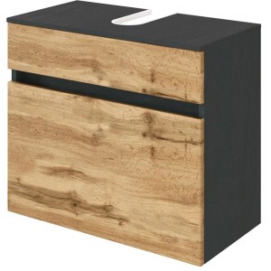 Held Möbel Waschbeckenunterschrank Bari 60 cm Wotaneiche-Graphitgrau