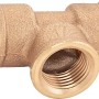 Gewinde-T-Stück aus Rotguss, 18,6 mm (Rp 1/2) für Heizung und Trinkwasserinstallation.