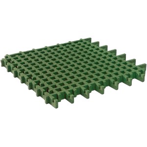 Grüne Rasengitter-Fallschutzplatte, 100x100x4,5 cm, für Terrassen & Gehwege. Sicherer Untergrund für Spielplätze.