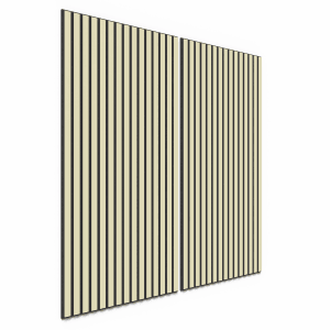 2er Set Akustikpaneele Lino Pearl, MDF schwarz, Filz schwarz, 60x120cm, für Wand und Decke.