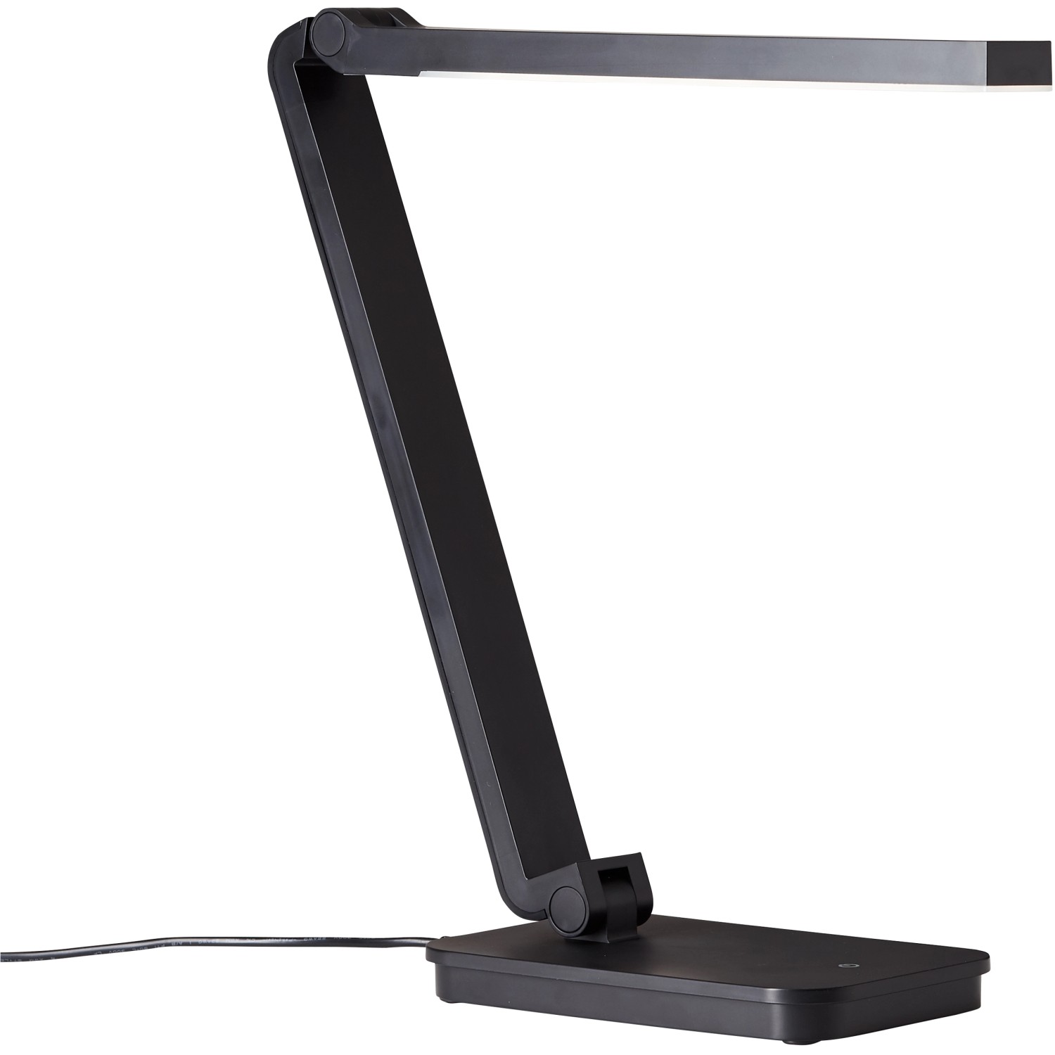 Schwarze LED-Tischlampe Tori von Brilliant mit Touchdimmer, ideal für den Schreibtisch.