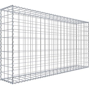 Leere Gabiona Gabione, 200x100x30 cm, Maschenweite 10x10 cm, zur individuellen Befüllung als Mauersystem.
