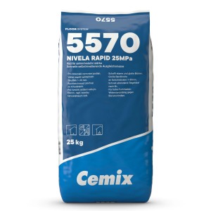 Cemix Ausgleichsmörtel Nivela 5570, 25 kg Sack, selbstnivellierend für ebene Böden.