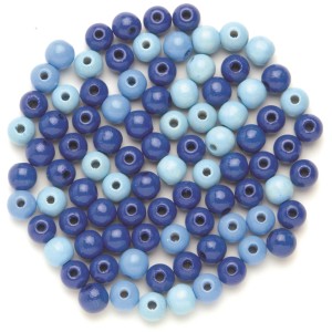 Holzperle Ø 10 mm, 47 Stück Blau-Mix FSC®