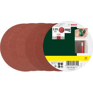 Bosch Schleifblatt-Set K120, Ø 125 mm, 25 Stück für Exzenterschleifer.