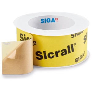 Siga Sicrall 60 Klebeband, 60mm x 15m, gelb. Dämmstoffzubehör für luftdichte Verklebungen.