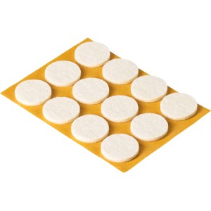 16 Wollfilzgleiter, Ø 17 mm, selbstklebend, zum Schutz von Möbeln und Böden.