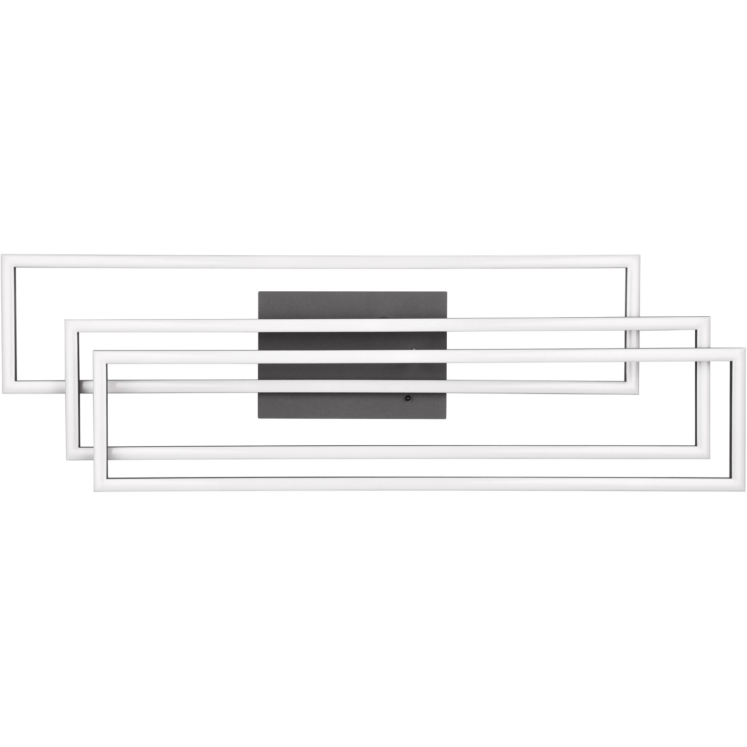 Moderne LED Deckenleuchte Corso, schwarz matt, mit rechteckigem Design für Wohnräume.