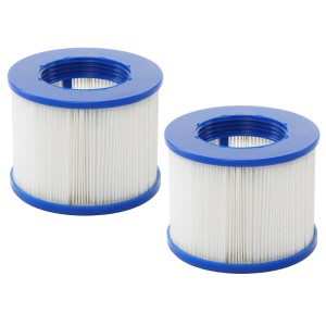 2er-Pack MCW Wasserfilter für Whirlpool E32, Filterkartuschen aus Kunststoff und Textil.