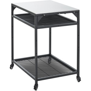 Ooni Modultisch: Grilltisch mit Edelstahlplatte, Ablagen und Rollen für flexible Outdoor-Küche.
