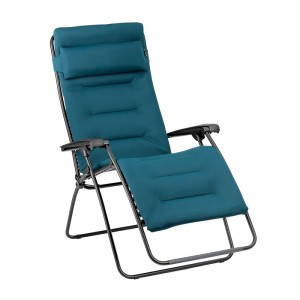 Blauer Relaxsessel RSX CLIP AirComfort: Verstellbare Sonnenliege für Garten und Terrasse.