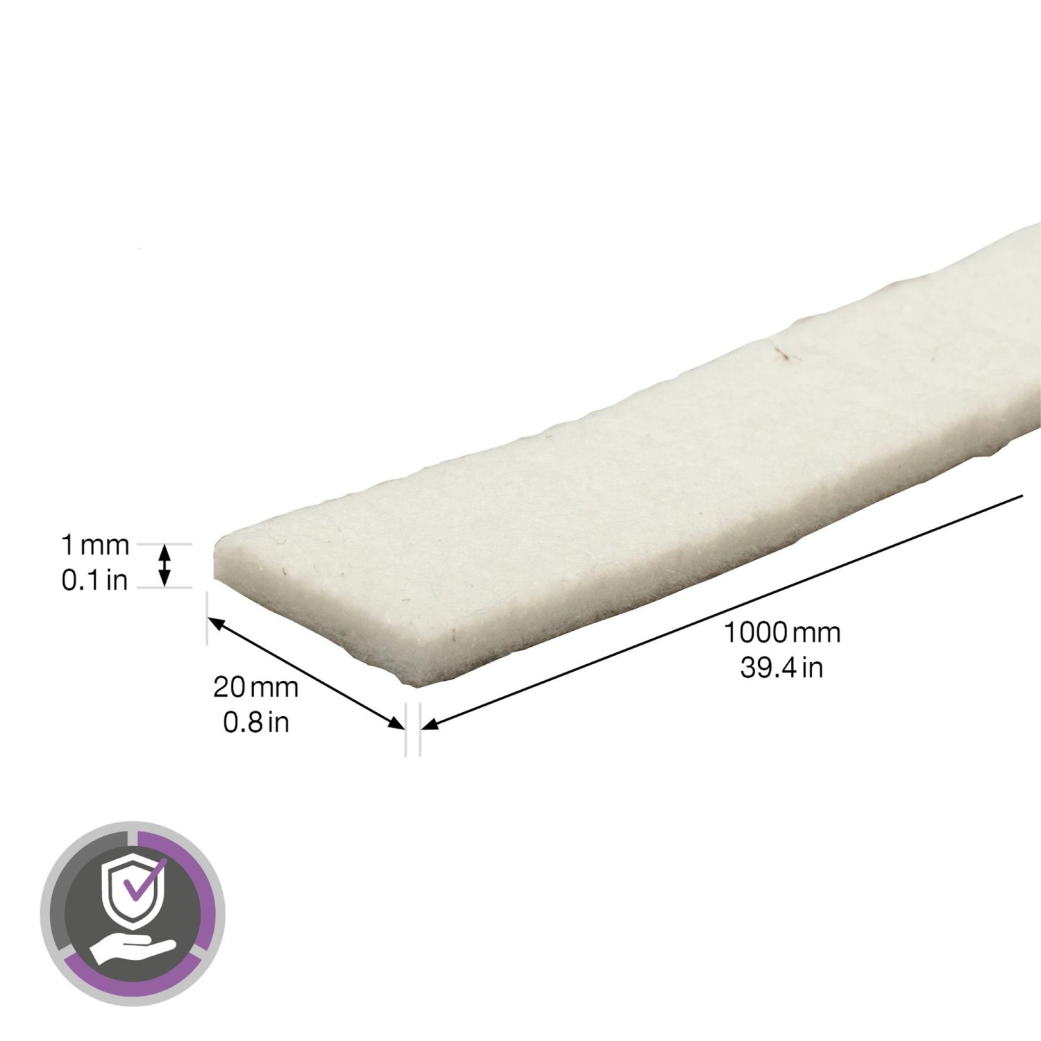 Wagner Softfilzrolle EH0002 Weiß 1.000 mm x 20 mm x 1 mm_4