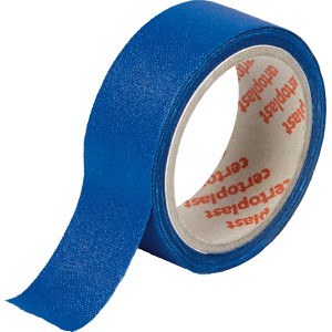 Blaues Gewebeband, 19 mm breit, auf Rolle. Ideal zum Reparieren und Abdichten.