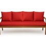 Rotes Setgarden Bankkissen-Set für 3-Sitzer Gartenbank mit 4 Rückenkissen.