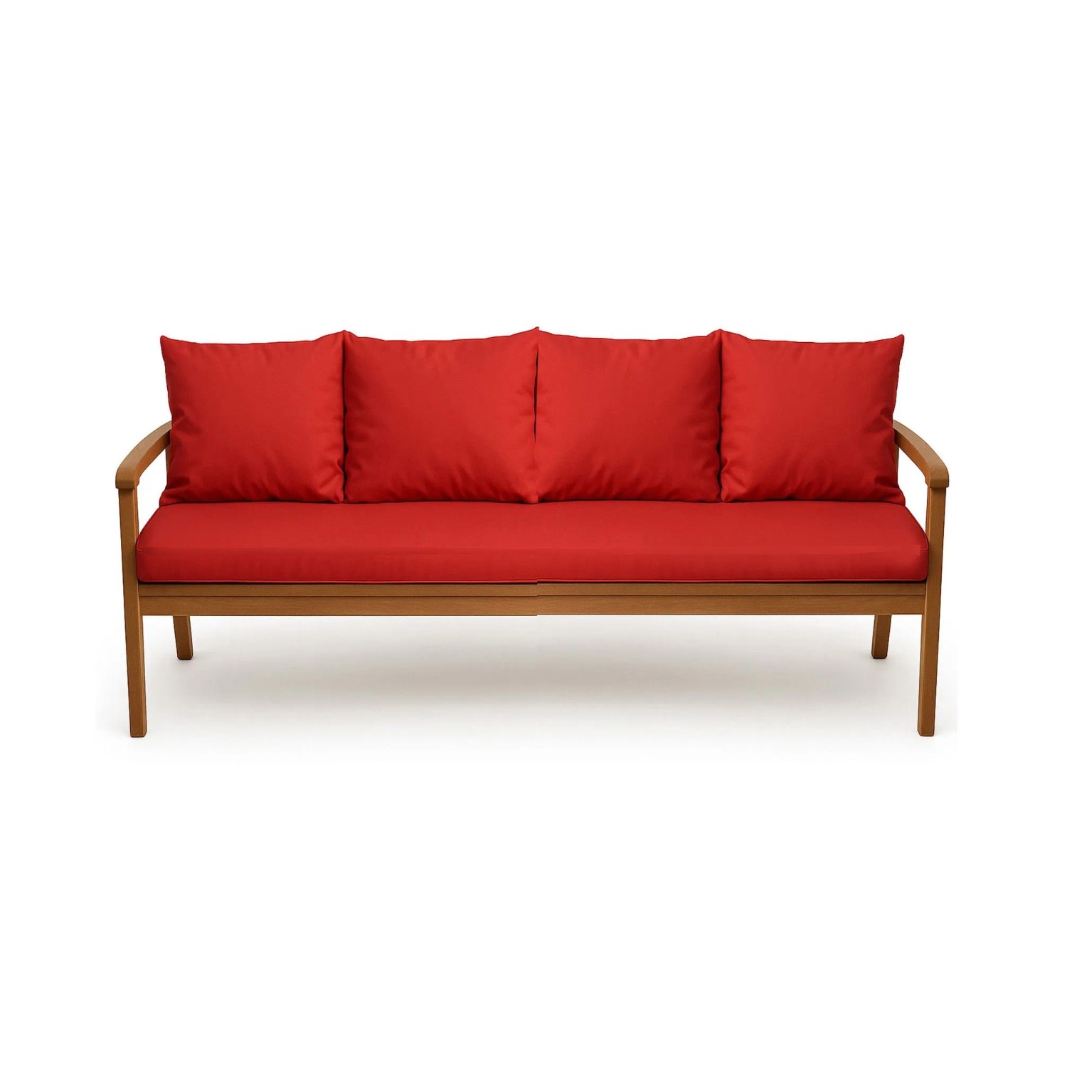 Rotes Setgarden Bankkissen-Set für 3-Sitzer Gartenbank mit 4 Rückenkissen.