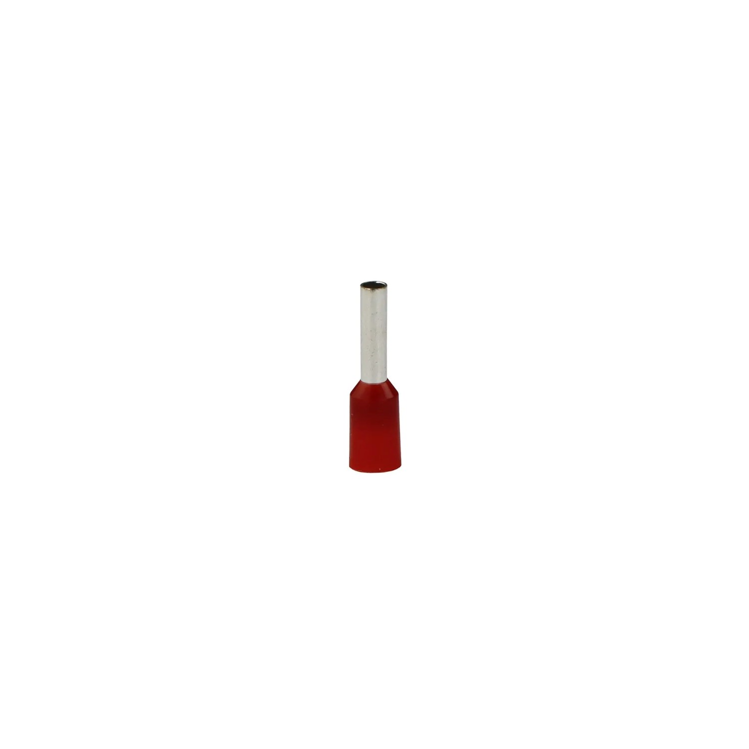 Rote Aderendhülse 1,5 mm² für Litzenkabel. Sichere Verbindung von Kabelenden.