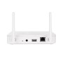 Weiße Abus Akku-Kamera Pro Basisstation mit Antennen, USB und LAN Anschluss für Kameraüberwachung.