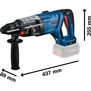 Bosch Professional GBH 18V-28 DC Akku Bohrhammer mit D-Griff, blau.