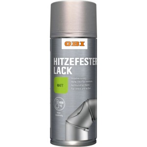 OBI Hitzefester Lack Spray, Silber matt, 400ml Dose für Ofenrohre, Kamine und Auspuffanlagen.