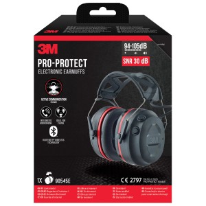 3M Kapselgehörschutz Pro Protect Bluetooth SNR-Wert 30 dB Schwarz