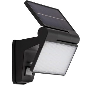 Schwarze Telefunken LED-Solar-Außenleuchte Metz mit Bewegungsmelder, 3W.