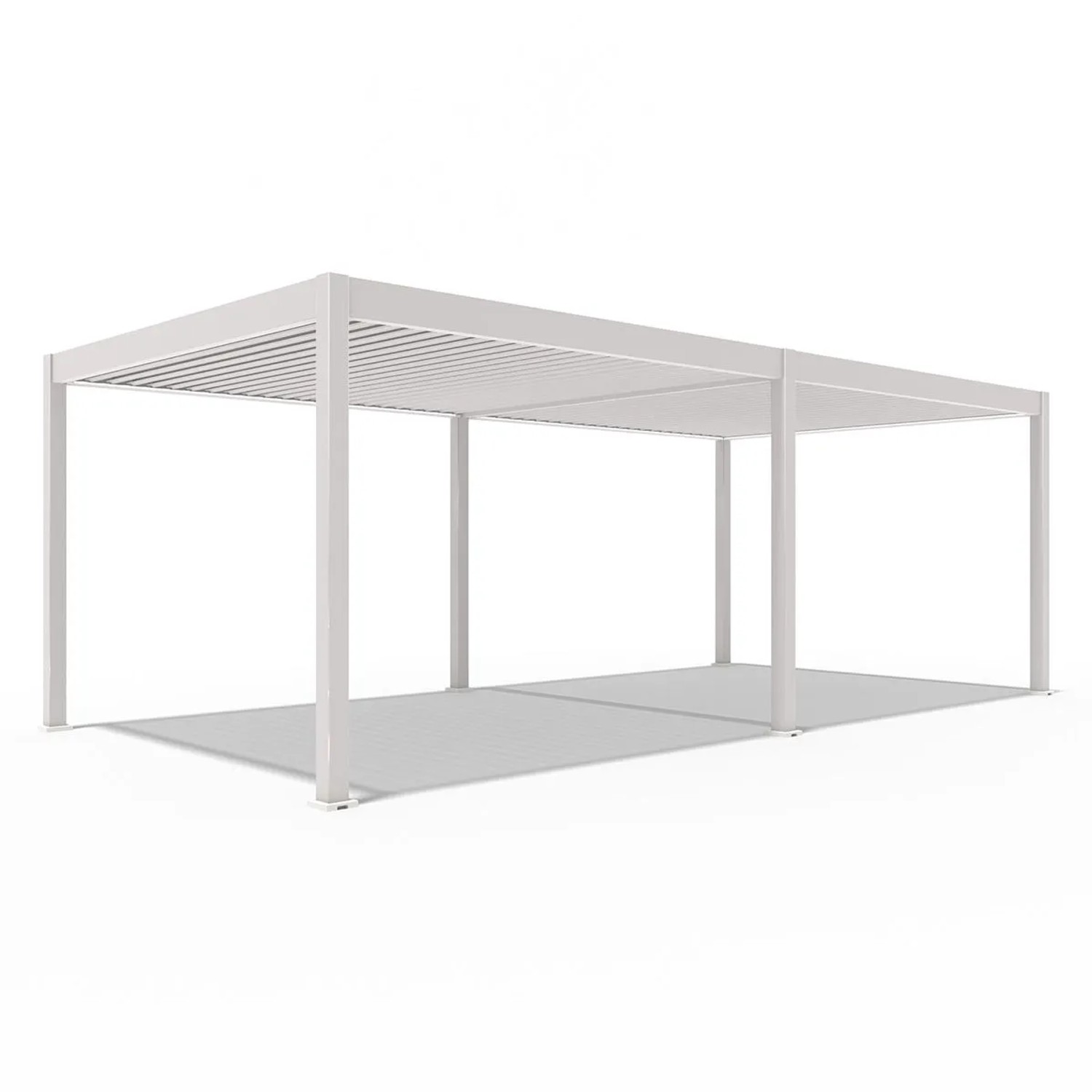 Weide Elektrische Pergola Deluxe aus sandfarbenem Aluminium, 3,6x7,2m, mit verstellbarem Lamellendach und LED.