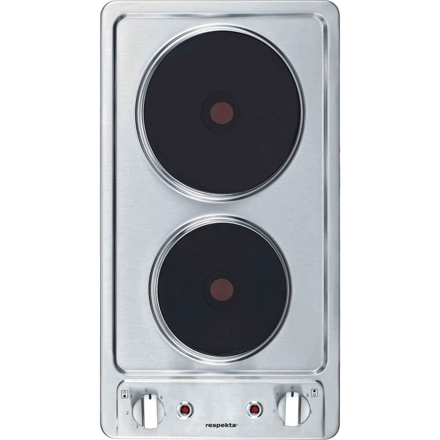 Respekta Duokochfeld für Singleküche, 2 Kochplatten, Edelstahl