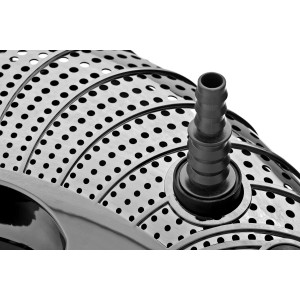 Heissner Aqua Craft Premium P 6100 Eco Teichpumpe mit Schlauchanschluss und gelochtem Gehäuse.