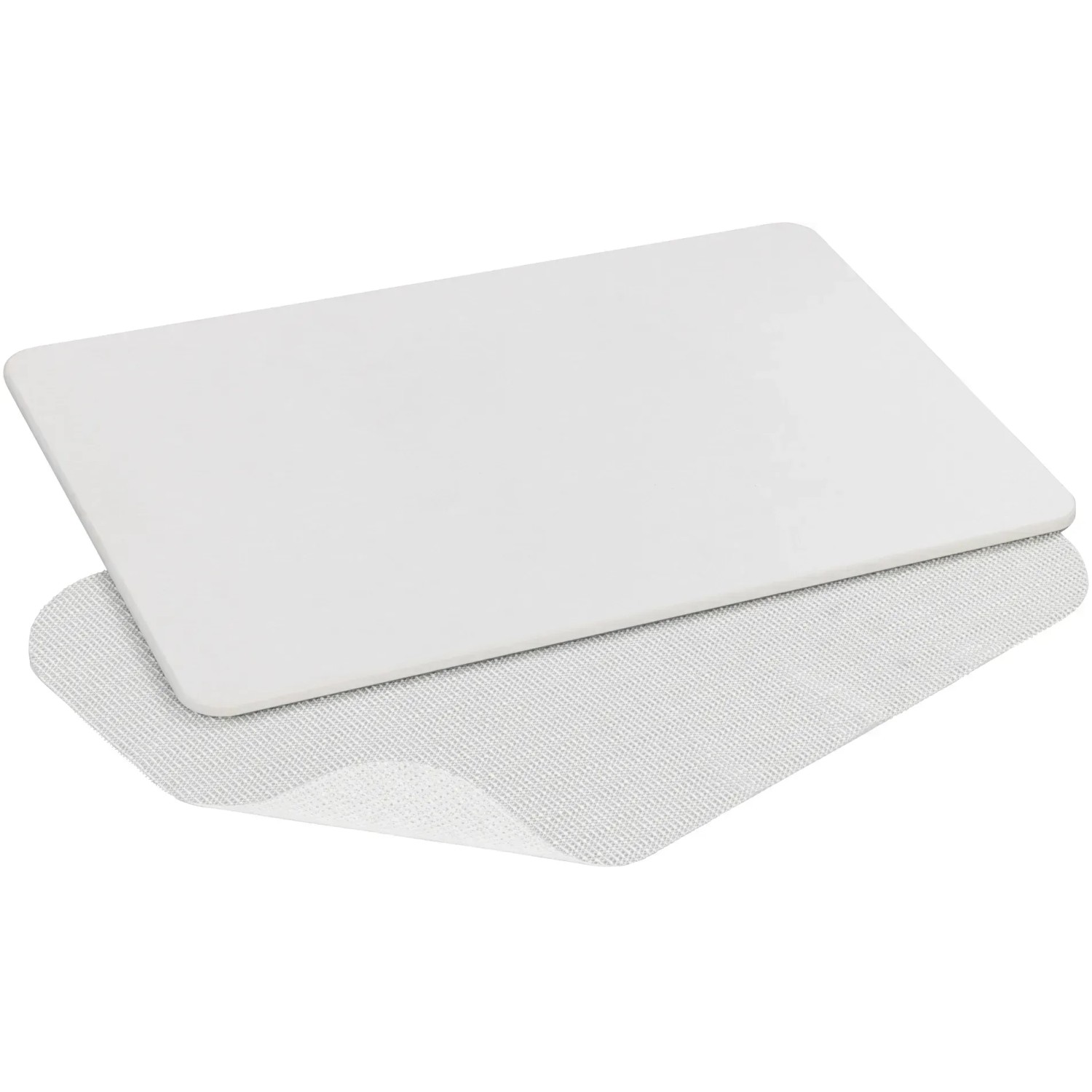 Weiße Wenko Badematte Simi, 60x39 cm, aus Kieselgur mit Anti-Rutsch-Netz für sicheren Stand im Badezimmer.
