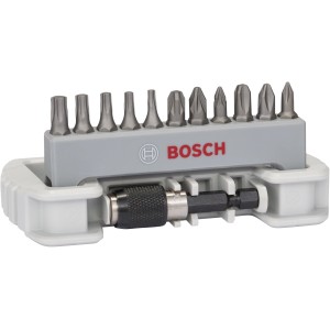 Bosch Schrauberbit-Set Pro Extra Hart, 11-teilig mit Halter, verschiedene Größen.