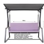 Lila Kissen für 2-Sitzer Hollywoodschaukel, 130x50x7cm, bequeme Sitzauflage für Garten & Terrasse.