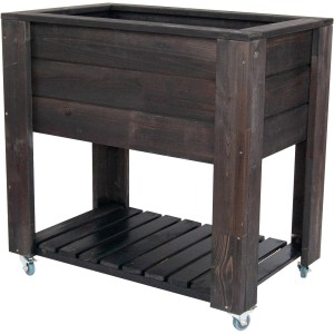 Hochbeet auf Rädern Anthrazit 80 cm x 50 cm