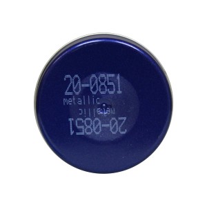 Dupli-Color Auto Color Lackspray, 400ml, Blau Metallic, Detailansicht der Oberseite mit Farbcode.