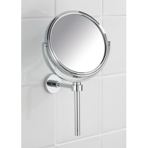 Wenko Kosmetikspiegel Elegance mit Halter, Wandmontage, verchromt.