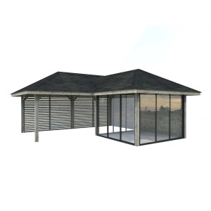 Palmako Pavillon Bianca Set211 Slide Grau Tauchgrundiert 588 cm x 588 cm FSC®